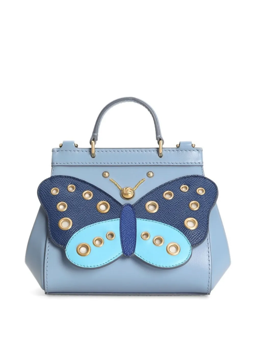 Dolce & Gabbana Kids leather shoulder bag Blauw