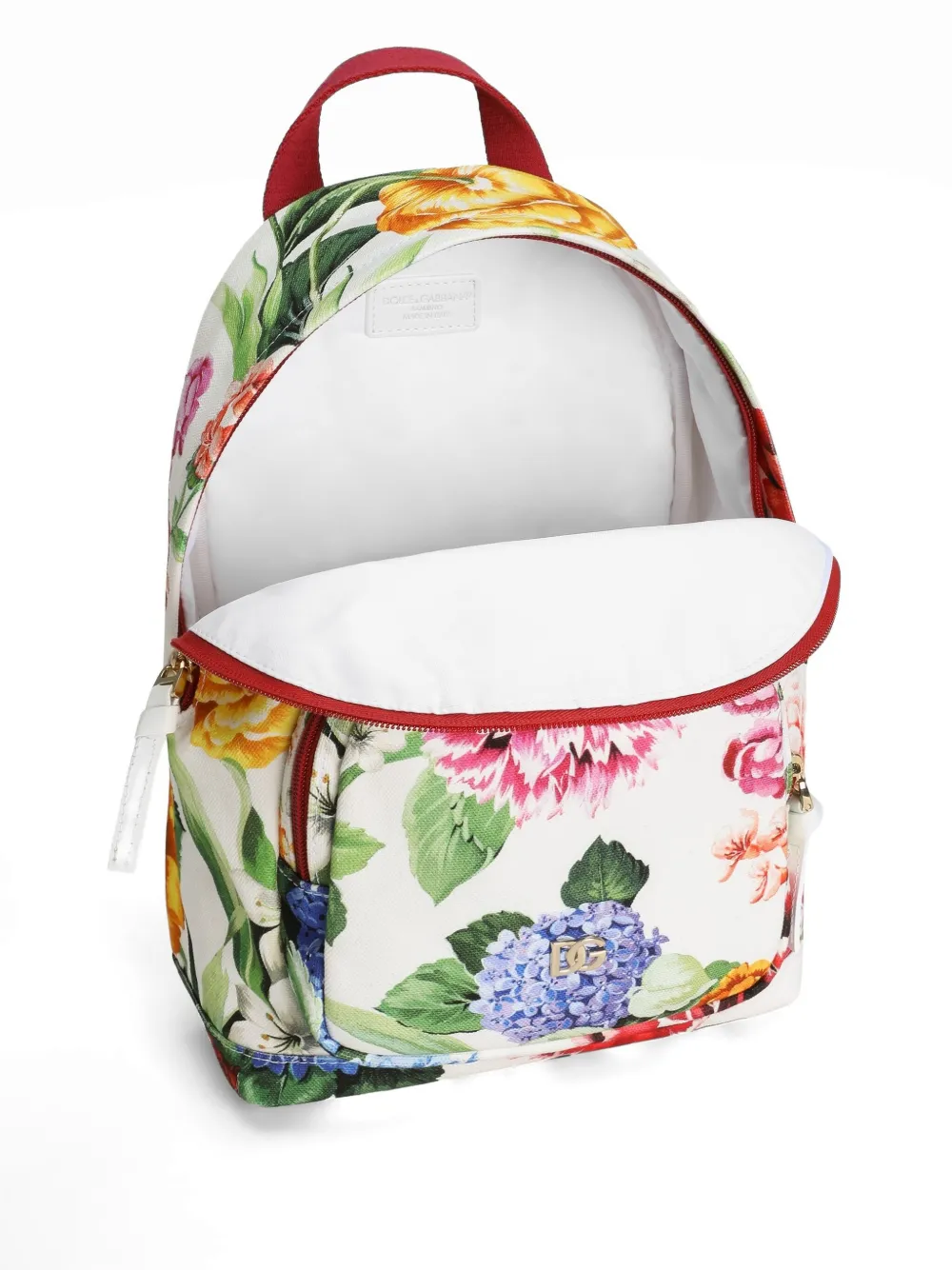 Dolce & Gabbana Kids Rugzak met bloemenprint Wit