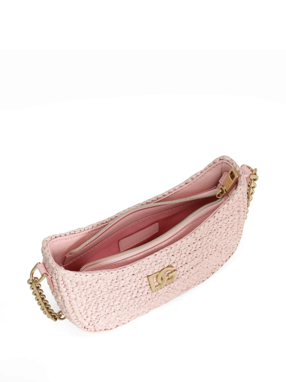 Dolce & Gabbana Kids Gehaakte raffia tas Roze