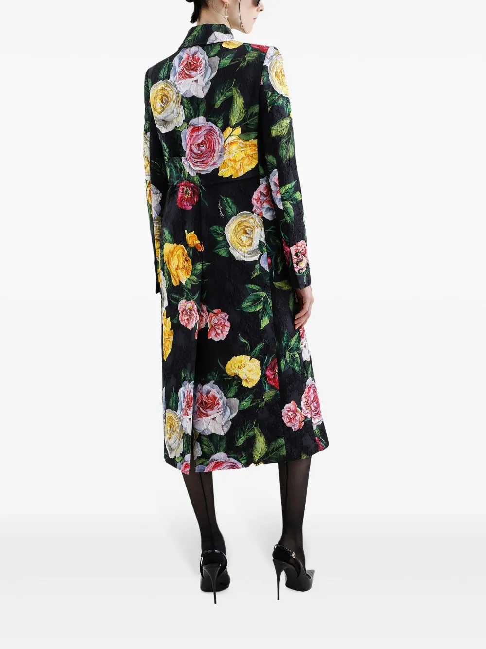 Dolce & Gabbana Jas met roosprint Zwart