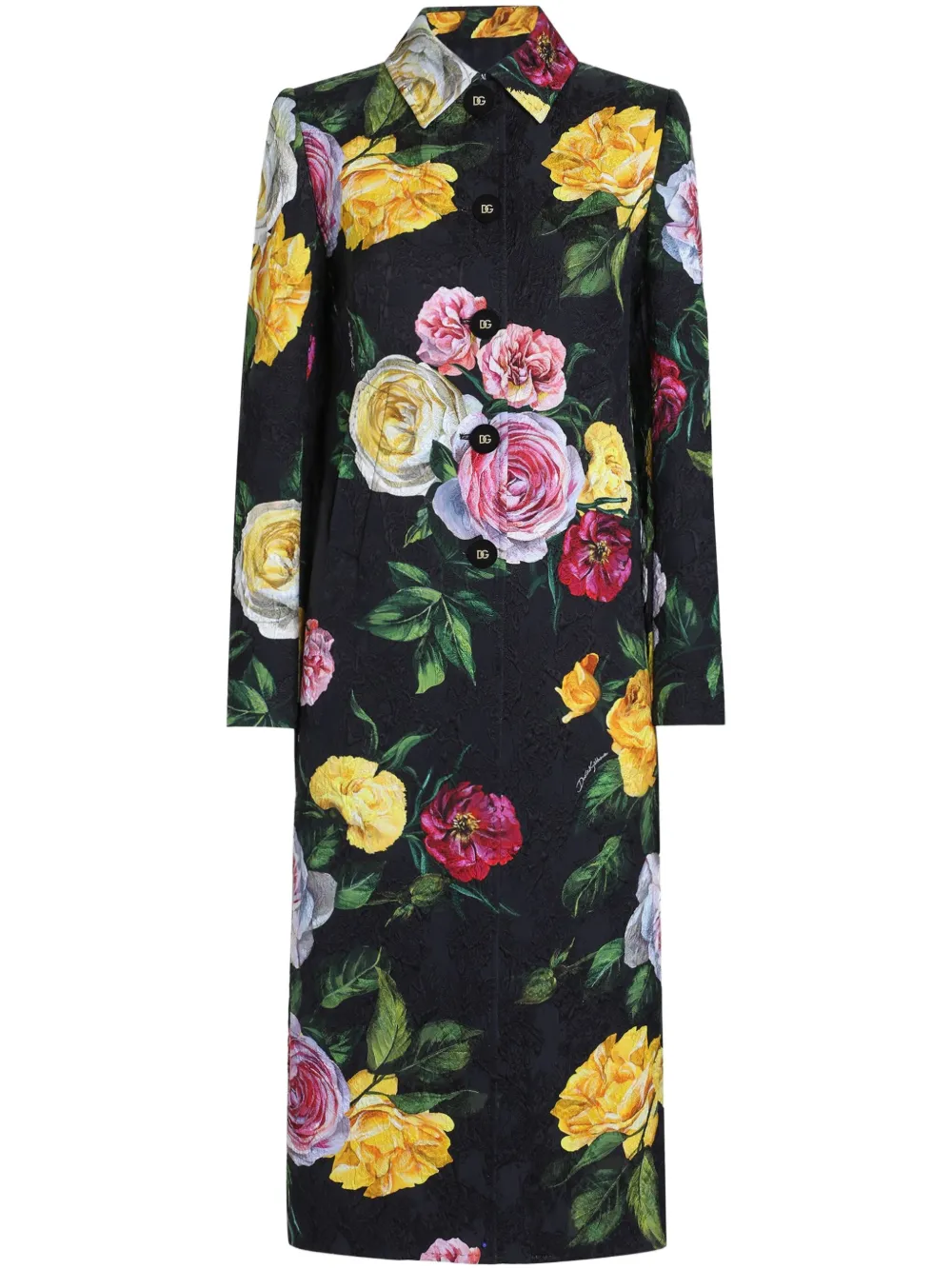 Dolce & Gabbana abrigo con rosas estampadas | negro | Image 1