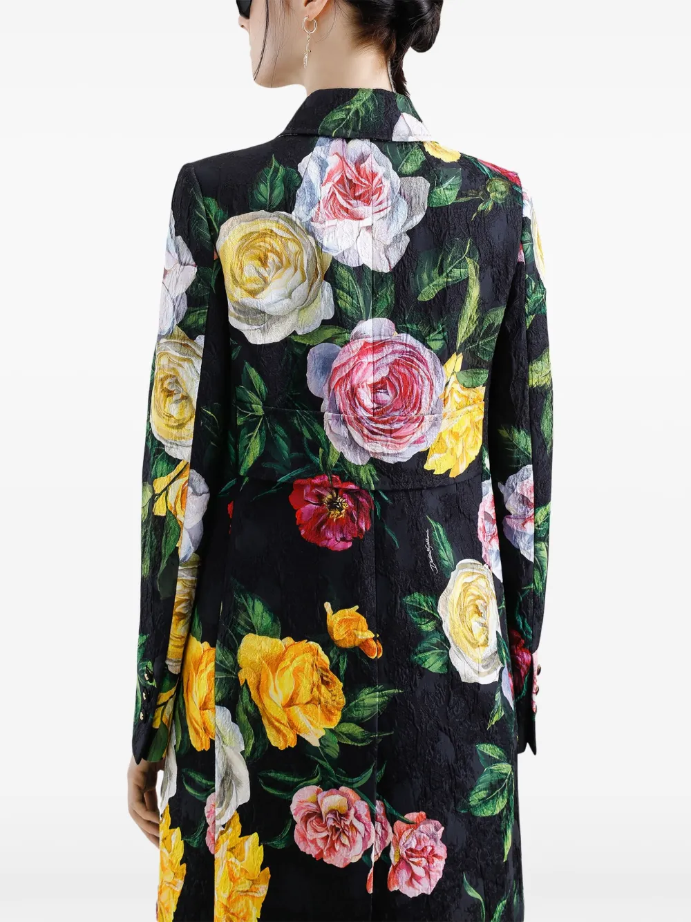 Dolce & Gabbana Jas met roosprint Zwart