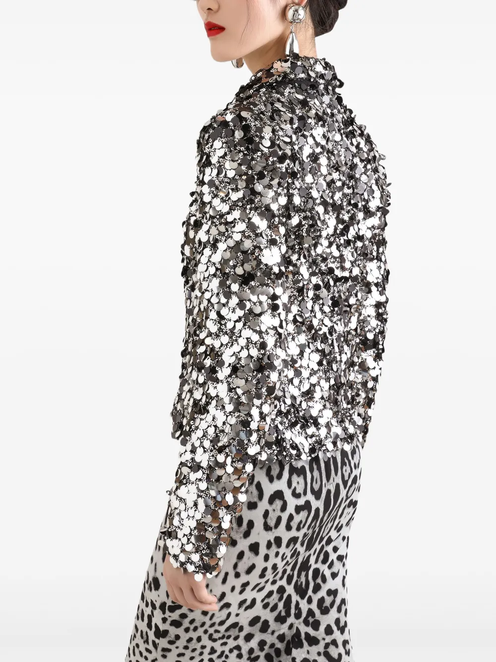 Dolce & Gabbana Sequinned Blazer In Silver