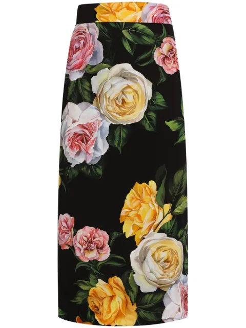 Dolce & Gabbana floral-print midi skirt 