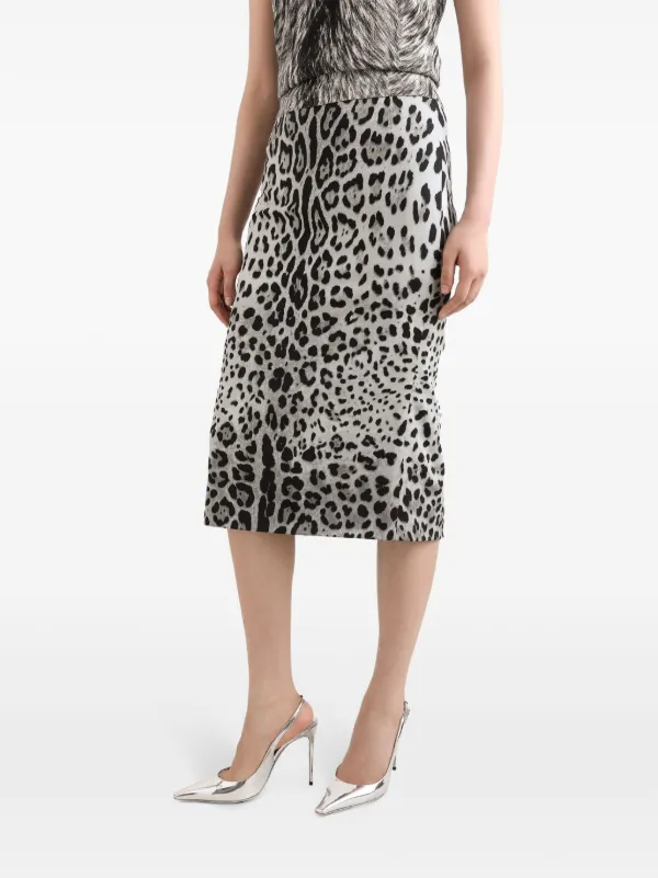 Dolce & Gabbana シルク レオパードプリント シフォン スカート Dolce & Gabbana レオパード スカート | グレー | FARFETCH JP