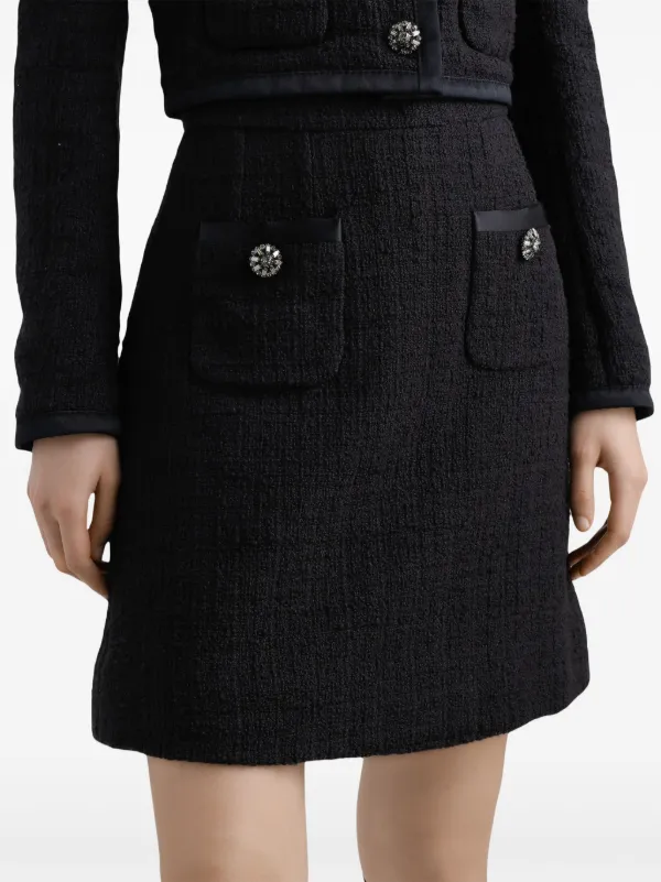 Dolce & Gabbana テクスチャーニット ミニスカート | ブラック