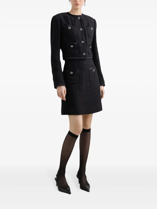 Dolce & Gabbana テクスチャーニット ミニスカート | ブラック