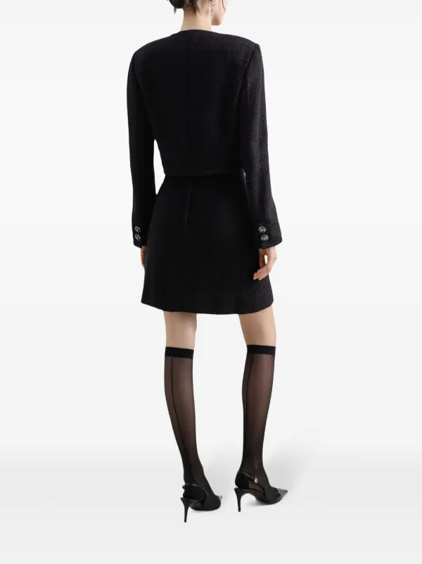DOLCE & GABBANA 黒ミニスカート Dolce & Gabbana テクスチャーニット ミニスカート | ブラック