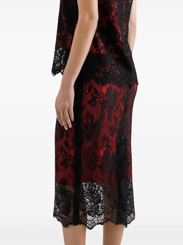DOLCE&GABBANA レーススカート Dolce & Gabbana ギピュールレース スカート | ブラック