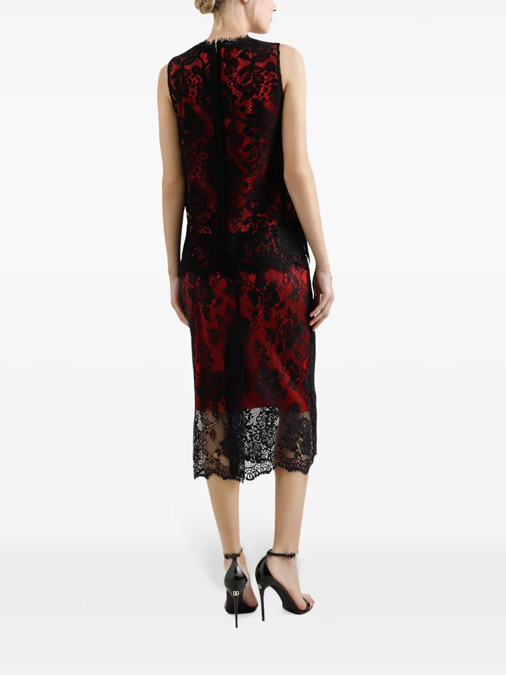 Dolce & Gabbana Midi-rok met kant Zwart