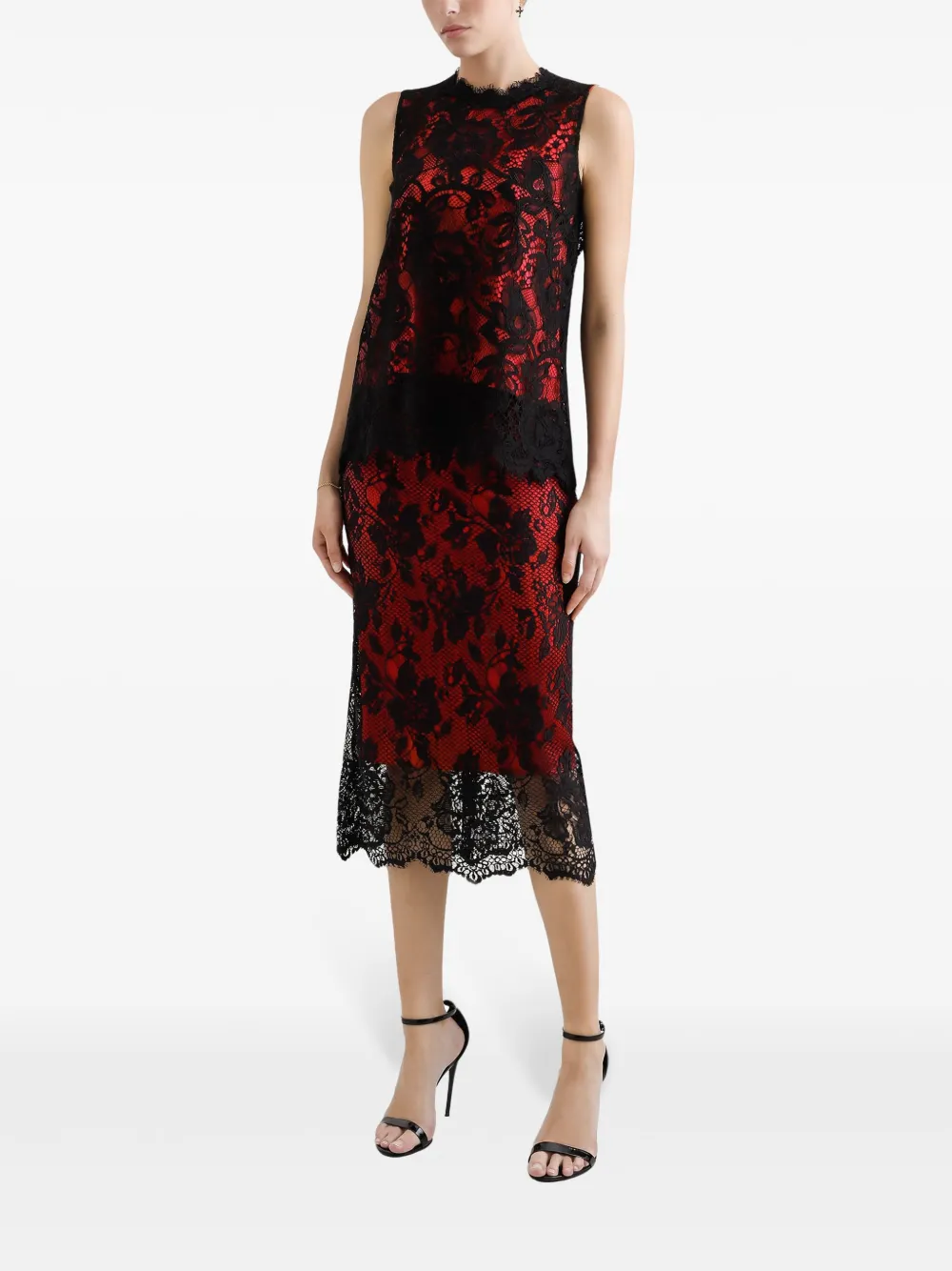 Dolce & Gabbana Midi-rok met kant - Zwart