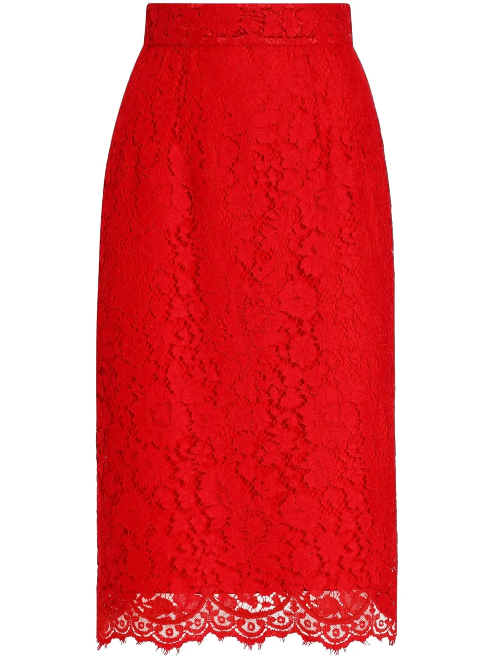 Dolce & Gabbana falda midi con encaje floral | rojo | Image 1
