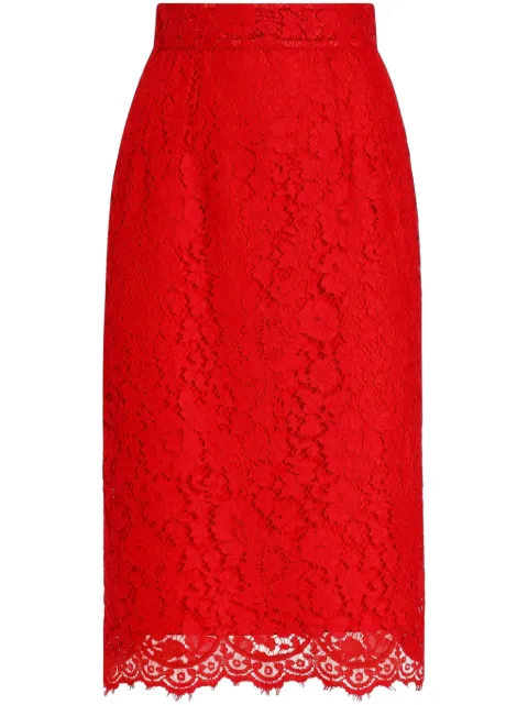 Dolce & Gabbana floral-lace midi skirt