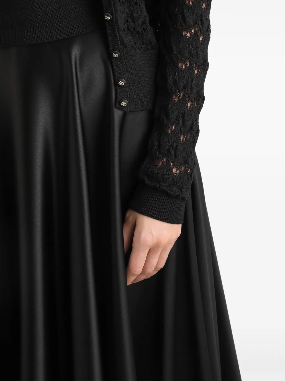 Dolce & Gabbana Zijden midi-rok Zwart