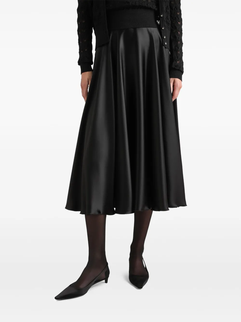 Dolce & Gabbana Zijden midi-rok Zwart