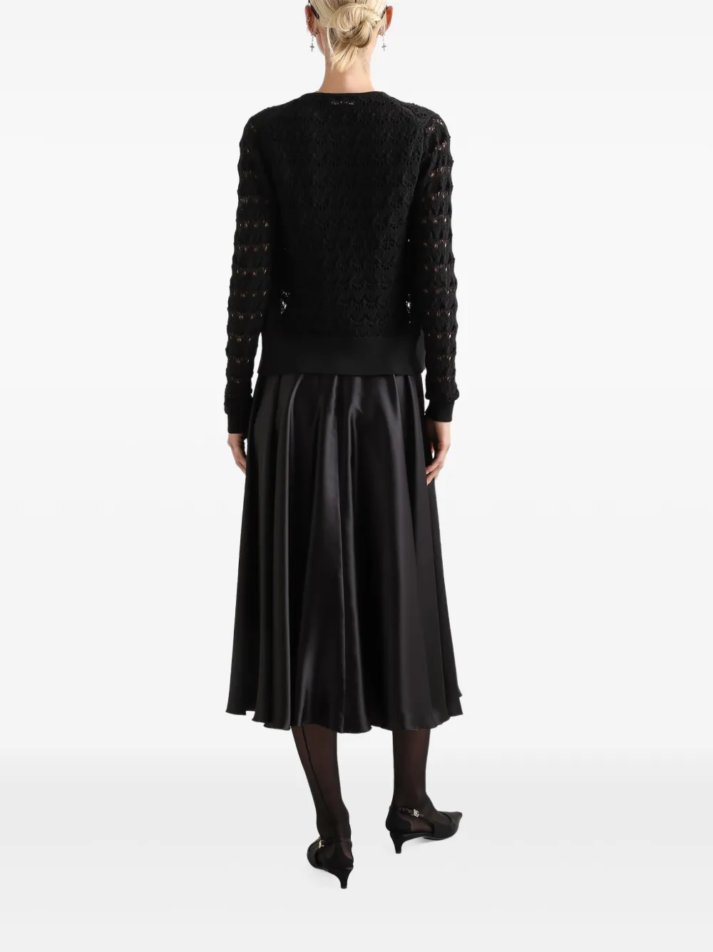 Dolce & Gabbana Zijden midi-rok Zwart
