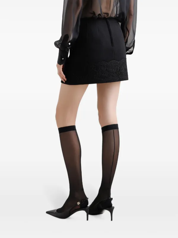 スカート DOLCE  GABBANA Women Mini Skirts F4C2CTGDCSXN0000 Black Dolce & Gabbana floral-lace Mini Skirt | Black | FARFETCH