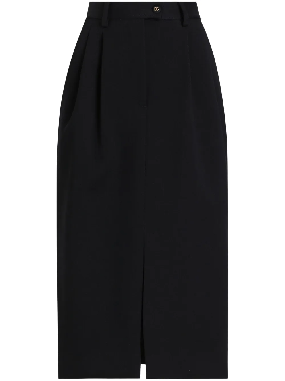 Dolce & Gabbana Saia midi com detalhe de pregas | Preto | Image 1