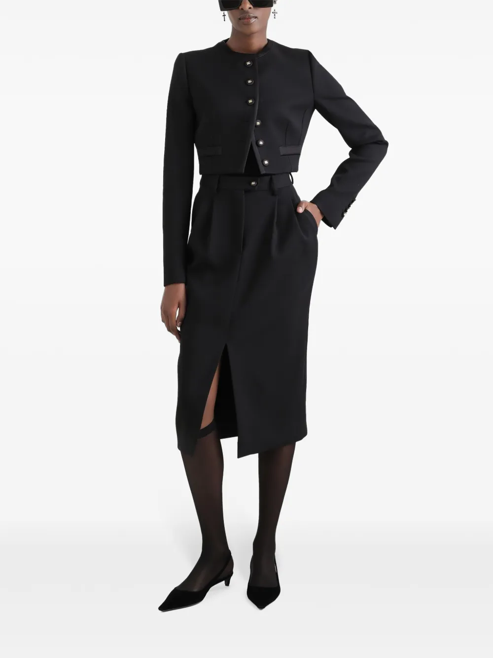 dolce&gabbana Dolce & Gabbana Midi-plooirok - Zwart