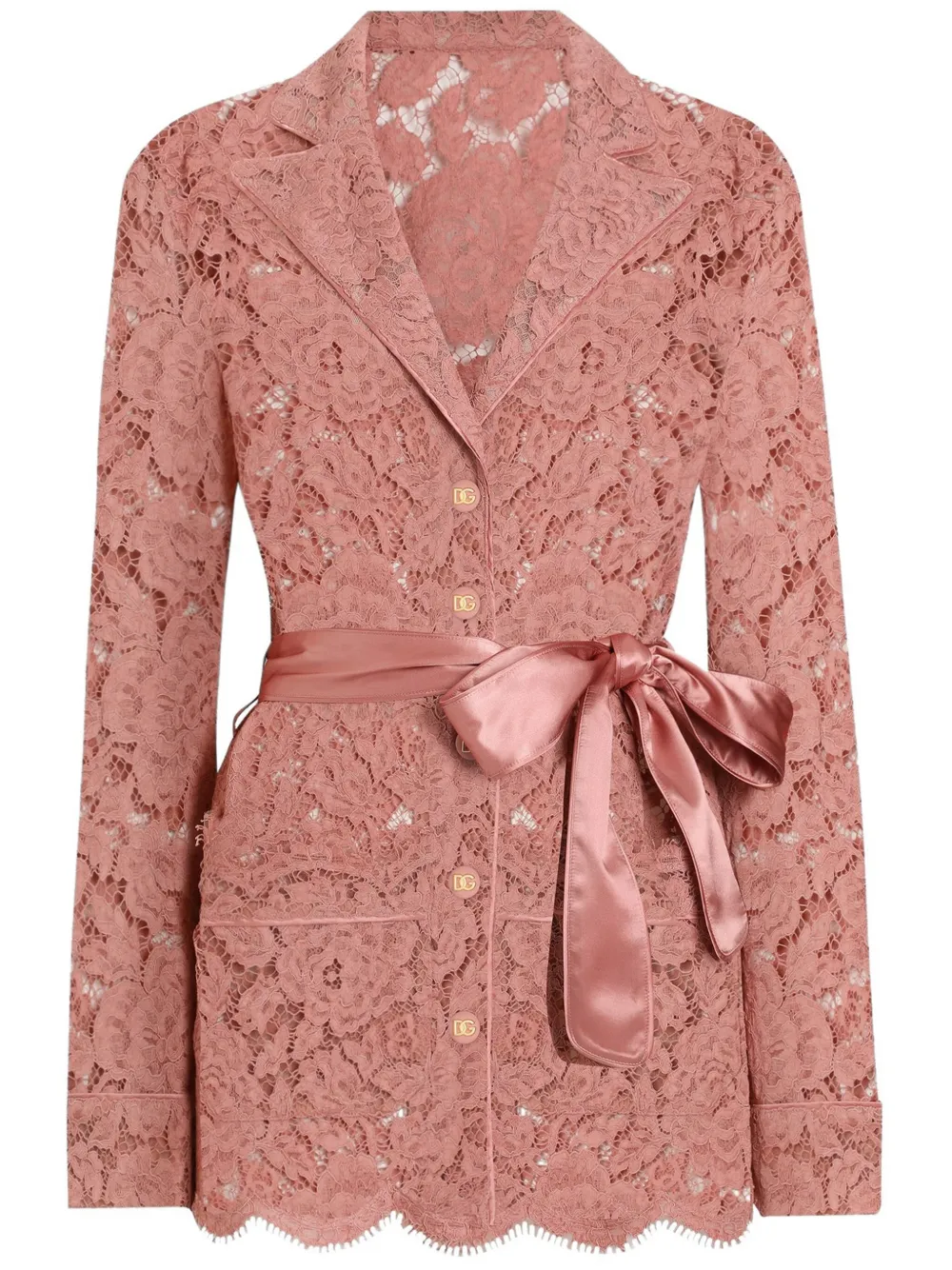 Dolce & Gabbana Blouse met bloemenkant Roze