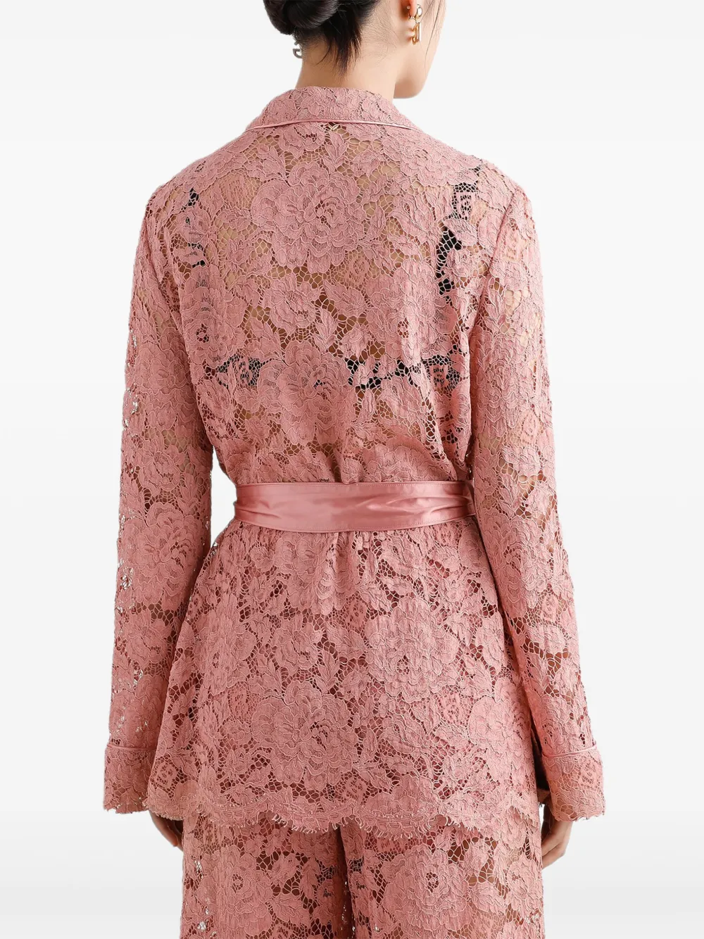 Dolce & Gabbana Blouse met bloemenkant Roze