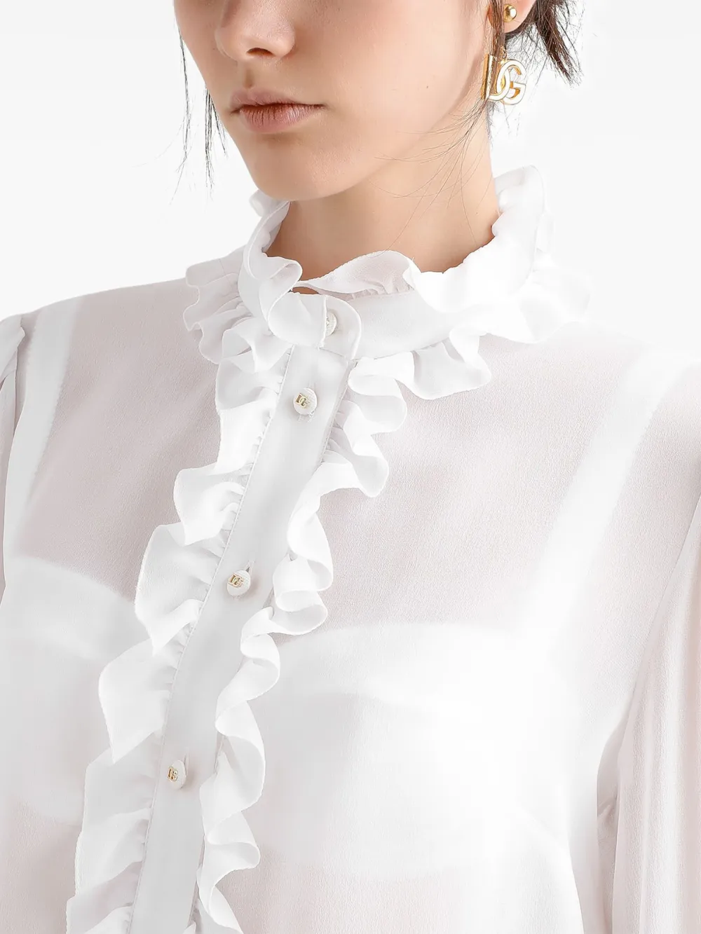 Dolce & Gabbana Shirt met ruches Wit