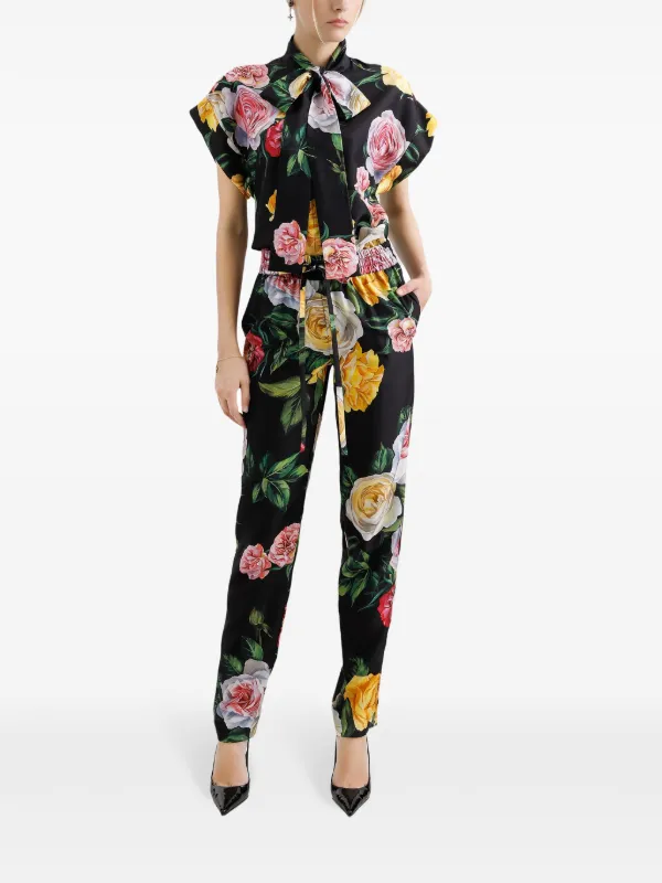 Dolce & Gabbana ローズプリント シャツ | ブラック | FARFETCH JP