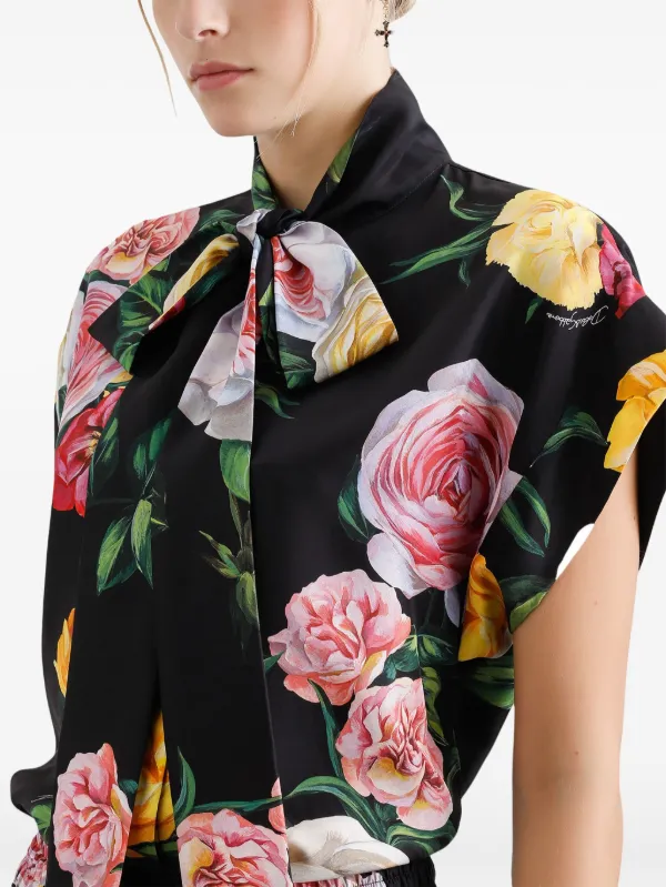 Dolce & Gabbana rose-print Shirt | Black | FARFETCH
