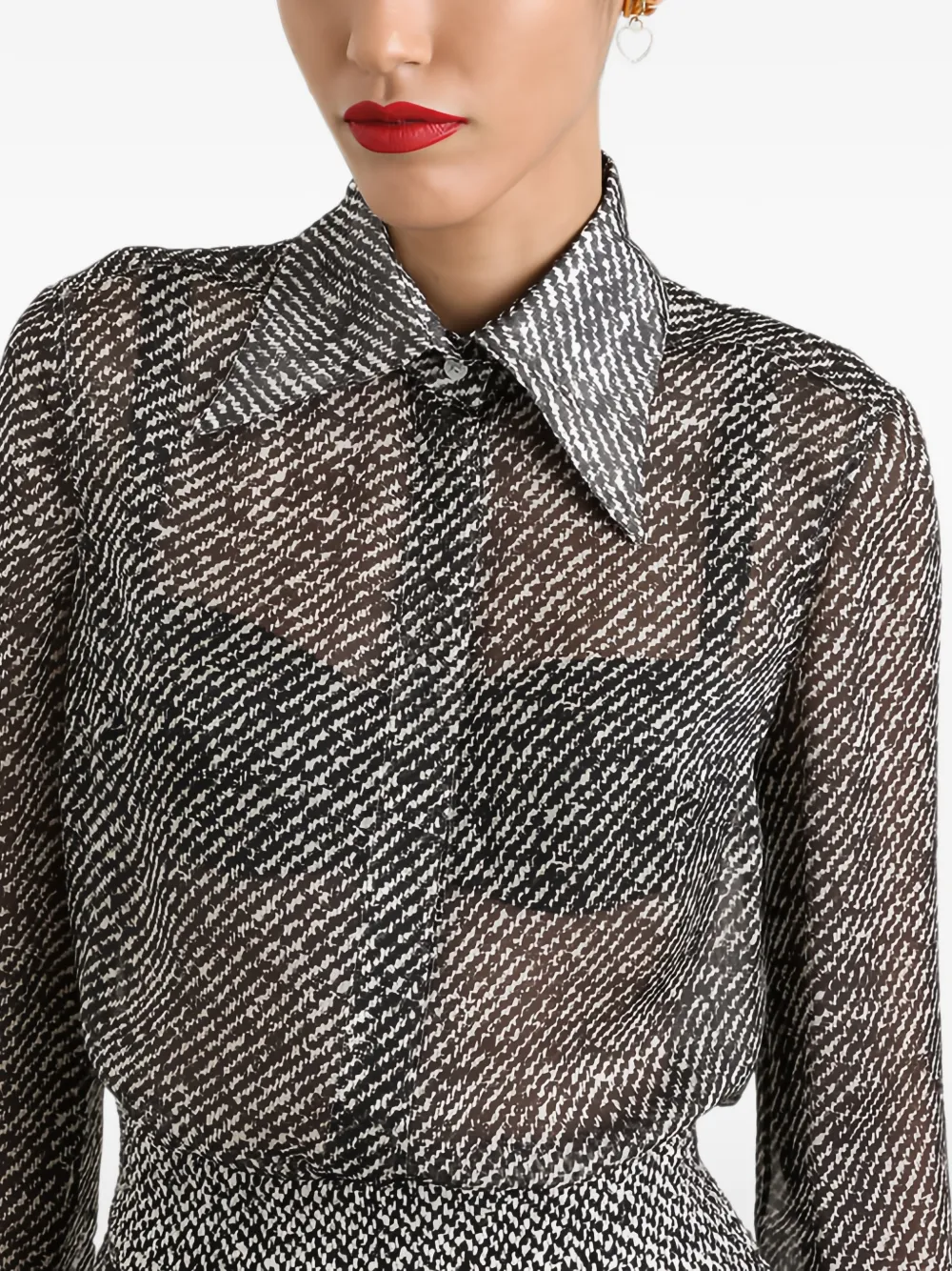 Dolce & Gabbana Blouse met roosprint Zwart