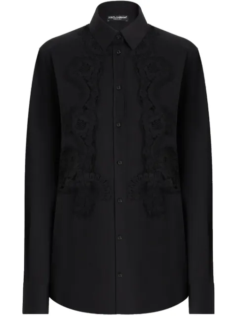 Dolce & Gabbana lace-inserts shirt