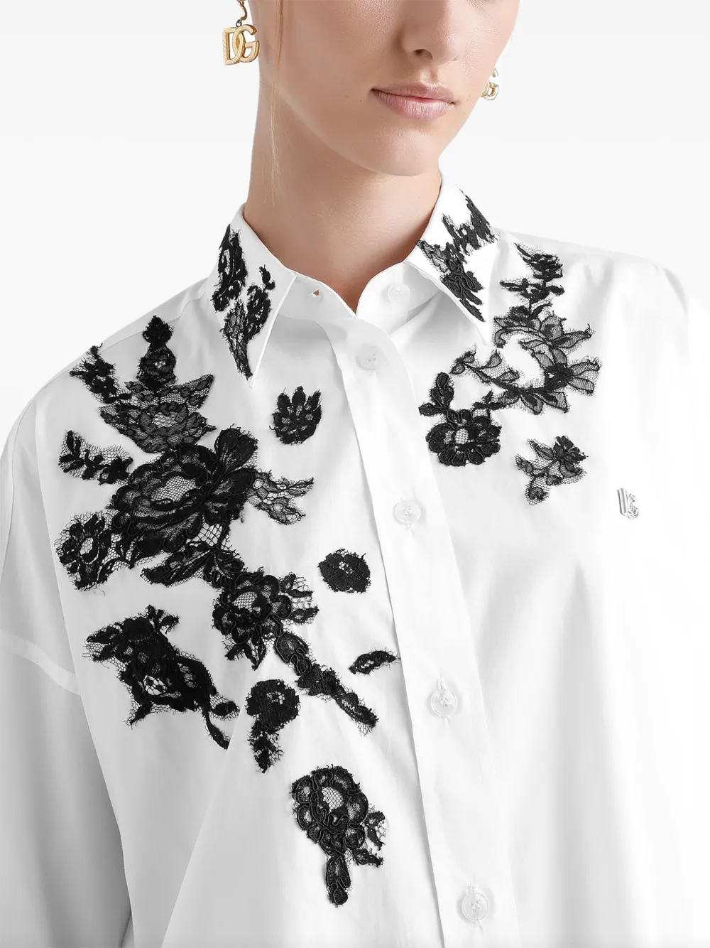 Dolce & Gabbana Blouse met bloemenapplicatie Wit