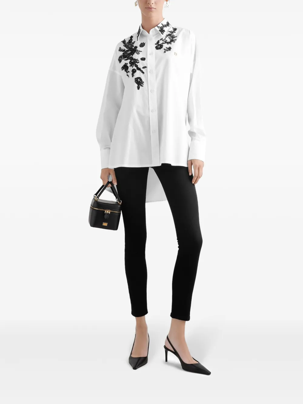 Dolce & Gabbana Blouse met bloemenapplicatie - Wit