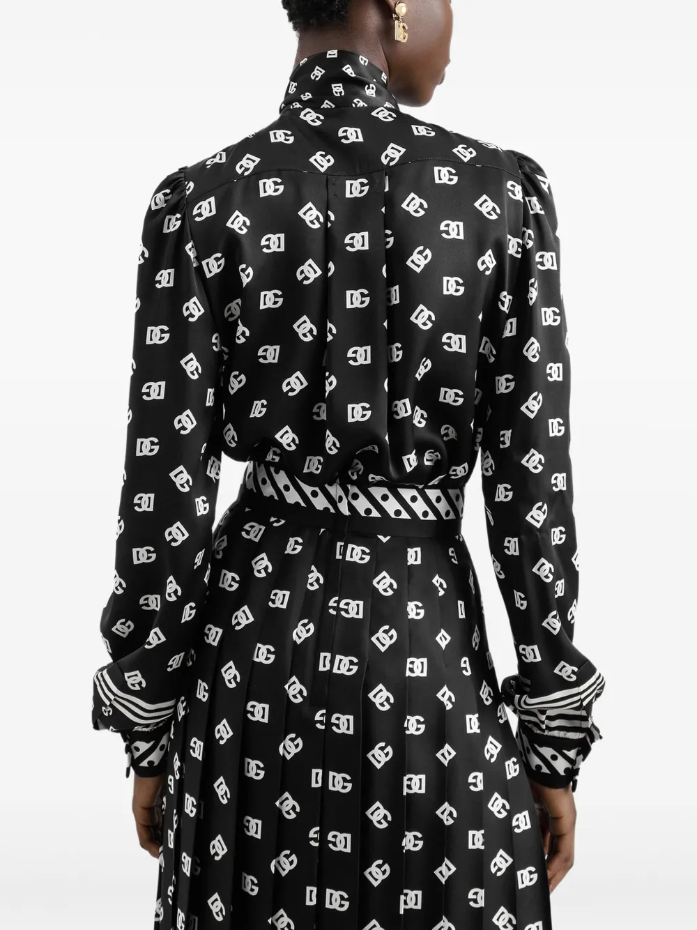 Dolce & Gabbana Blouse met DG-print Zwart