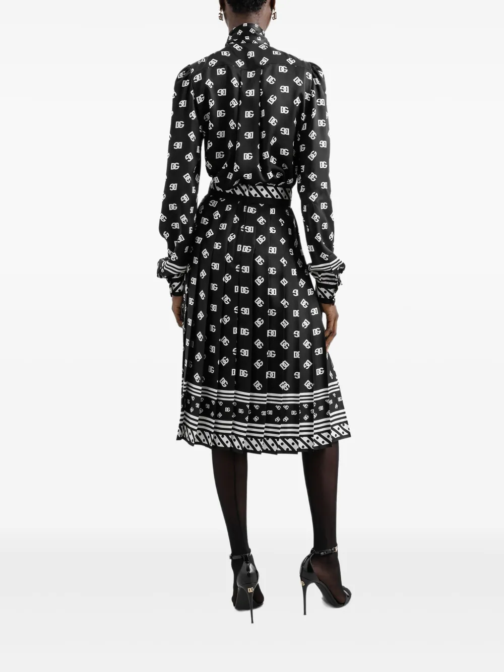 Dolce & Gabbana Blouse met DG-print Zwart