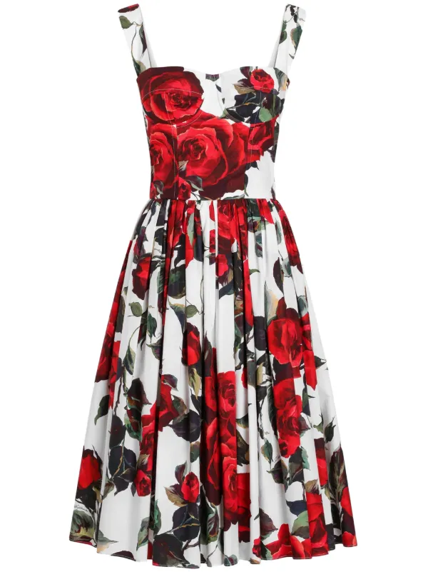 Dolce & Gabbana フローラル柄 ドレス ワンピース ホワイト Dolce & Gabbana フローラル ドレス | ホワイト | FARFETCH JP