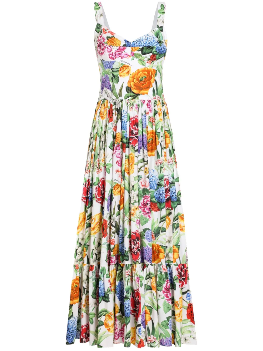 Dolce & Gabbana Maxi-jurk met bloemenprint Wit