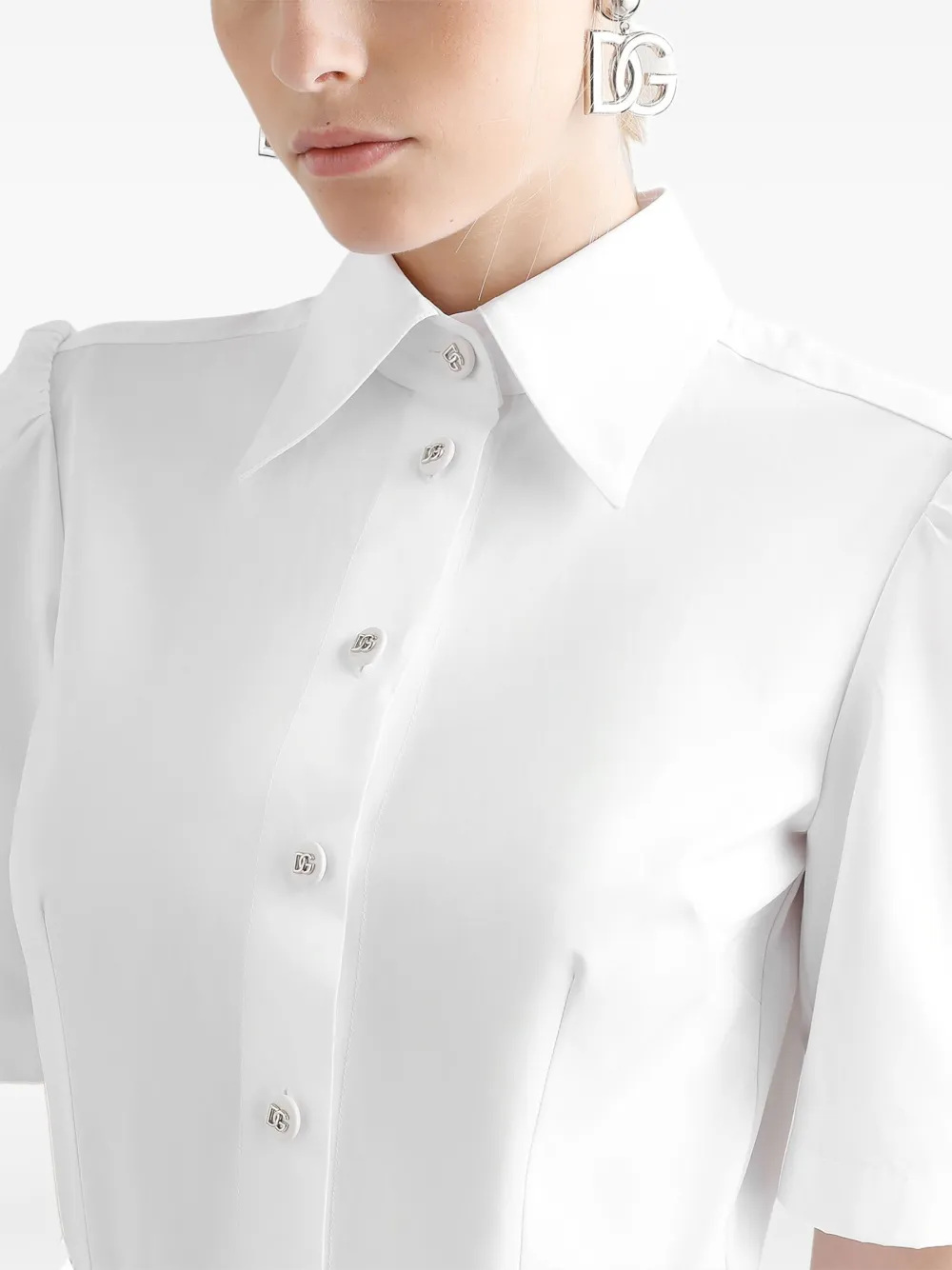 Dolce & Gabbana Popeline blousejurk Wit
