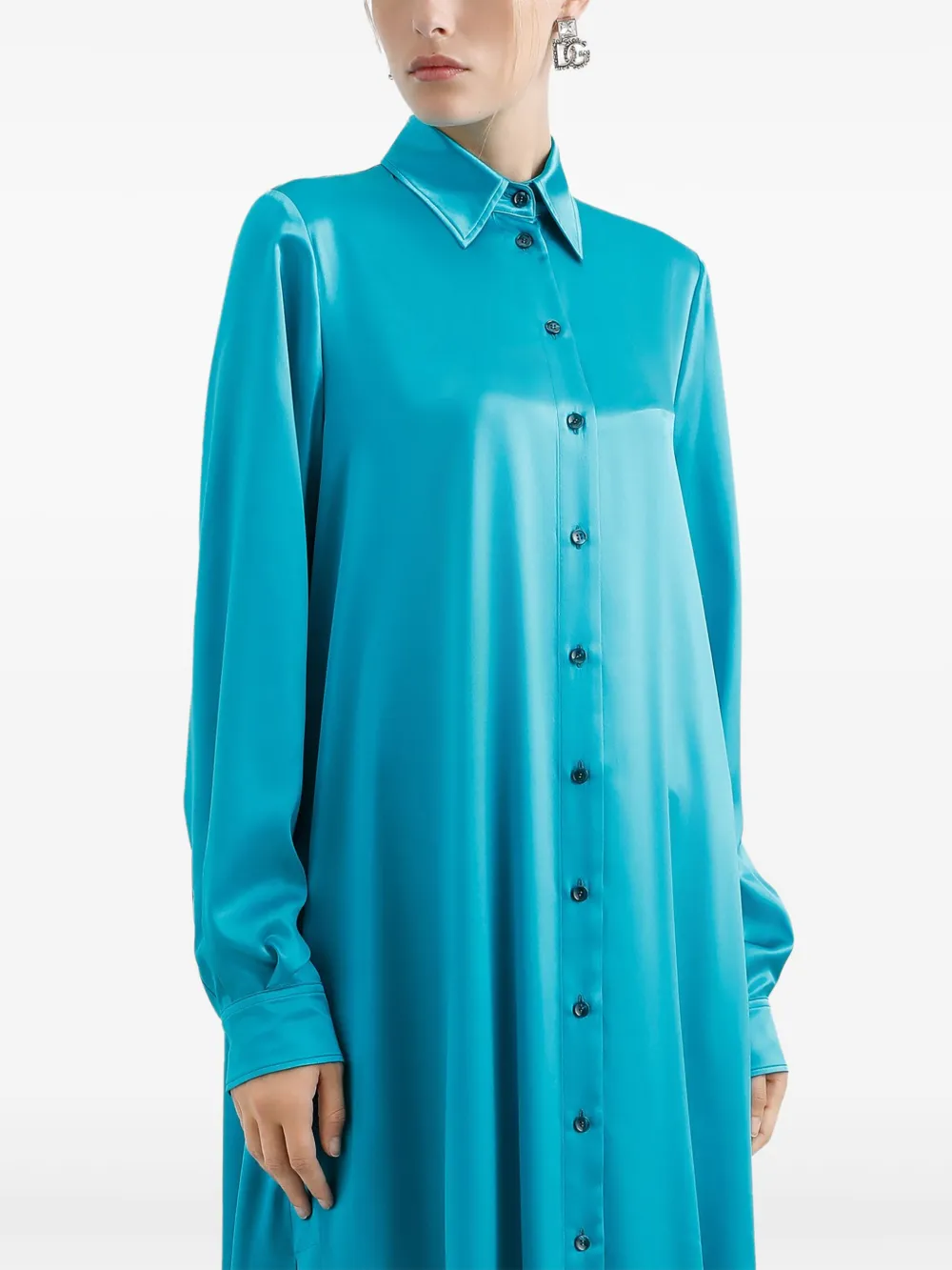 Dolce & Gabbana Satijnen blousejurk Blauw