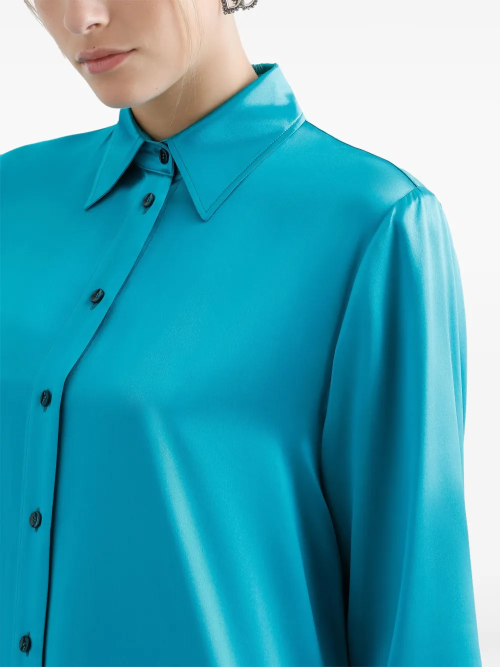Dolce & Gabbana Satijnen blousejurk Blauw