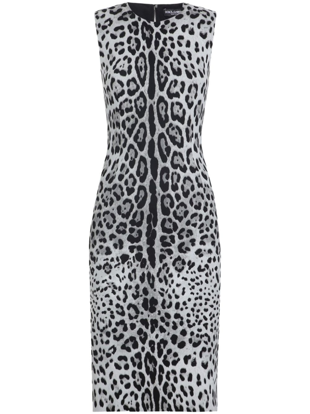 animal-print midi dress