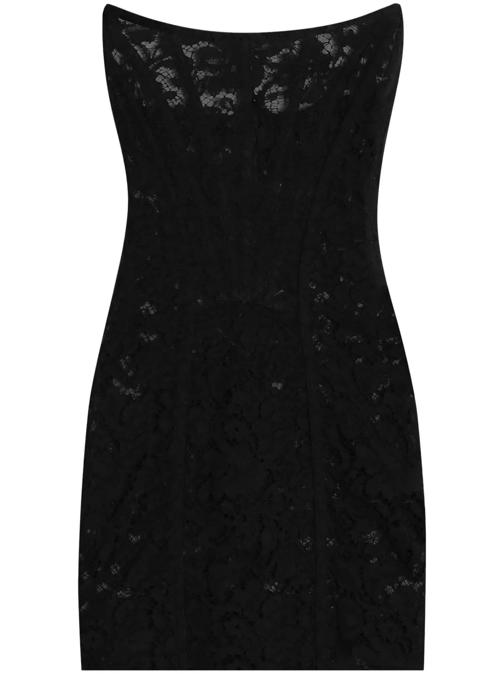 Dolce & Gabbana Mini-jurk met bloemenkant Zwart