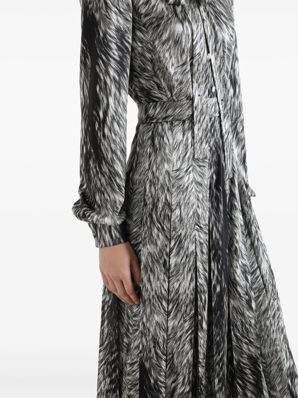 Dolce & Gabbana Midi-jurk met bontprint Zwart