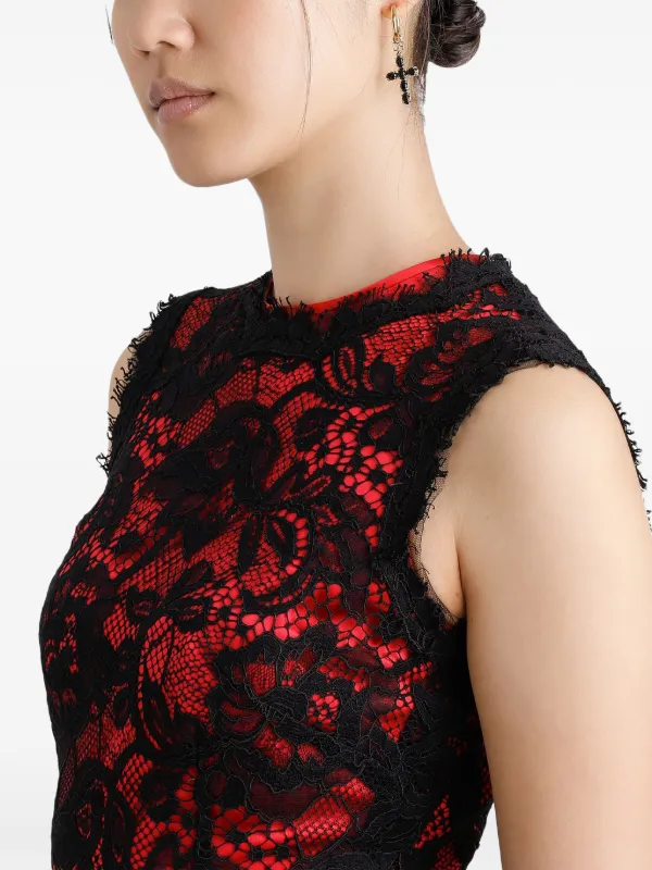 Dolce & Gabbana フローラルレース ドレス | ブラック | FARFETCH JP