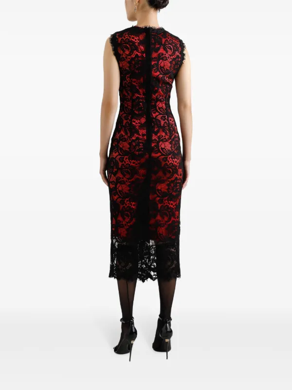 Dolce & Gabbana フローラルレース ドレス | ブラック | FARFETCH JP