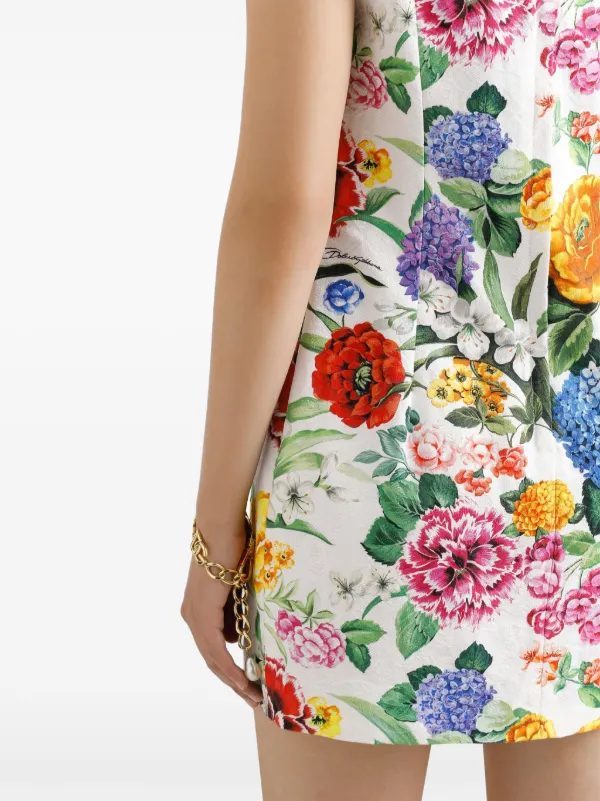 Dolce & Gabbana floral-print Mini Dress | White | FARFETCH