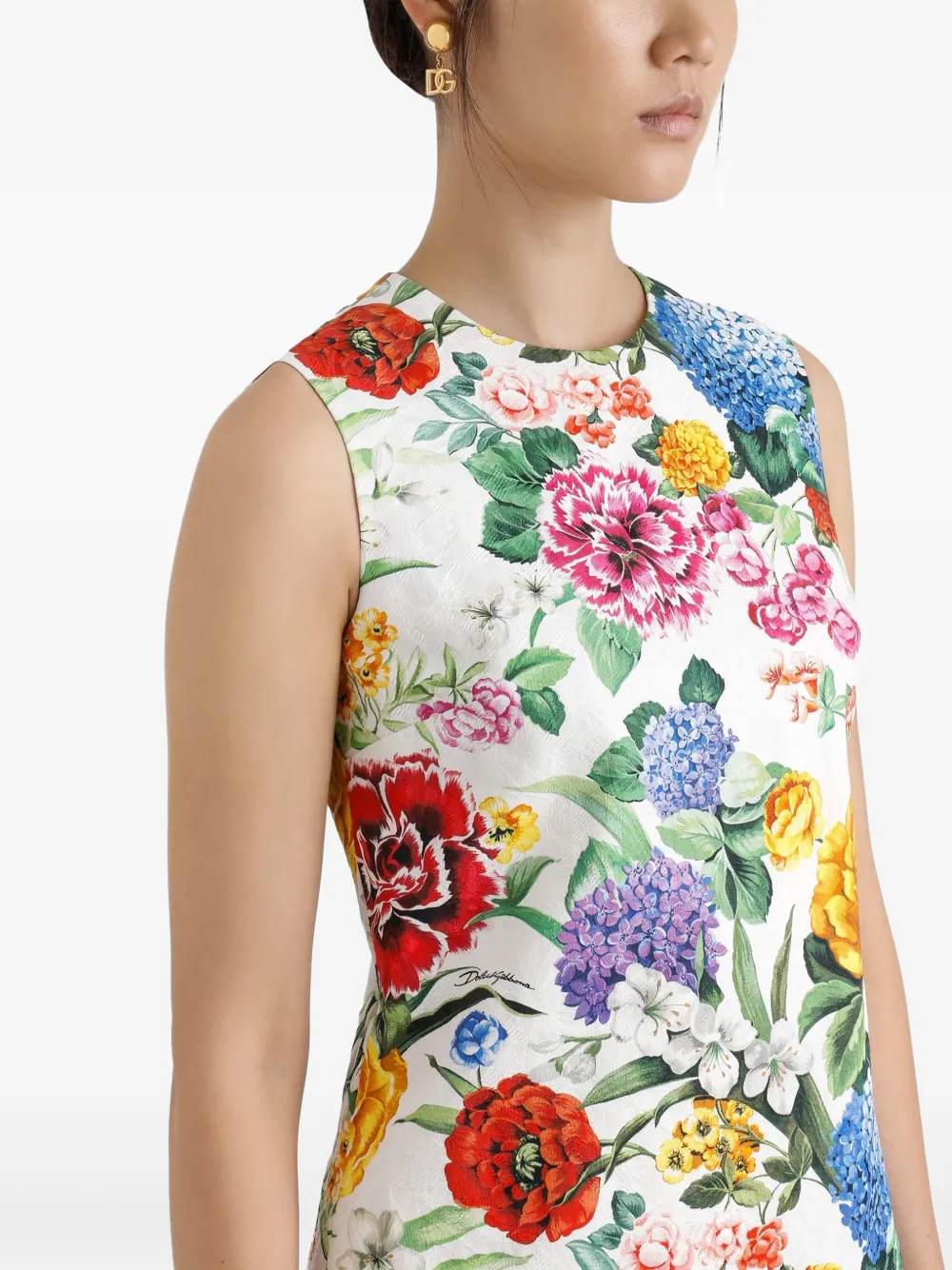 Dolce & Gabbana Mini-jurk met bloemenprint Wit