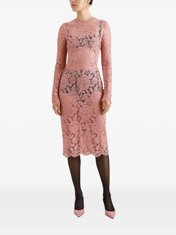 Dolce & Gabbana レースドレス ピンク Dolce & Gabbana レース ドレス | ピンク | FARFETCH JP