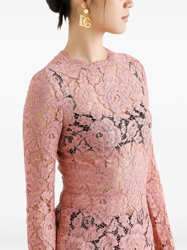 Dolce & Gabbana レースドレス ピンク Dolce & Gabbana レース ドレス | ピンク | FARFETCH JP