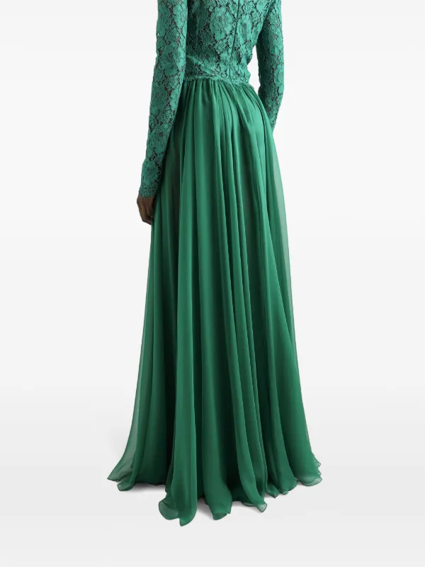 dolce and gabbana green lace dress Dolce & Gabbana // Lace Midi Dress – VSP Consignment main image 1