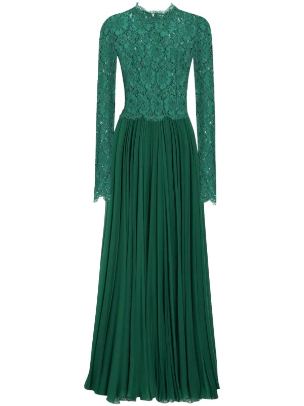 Dolce & Gabbana lace-panel Gown | Green | FARFETCH ID
